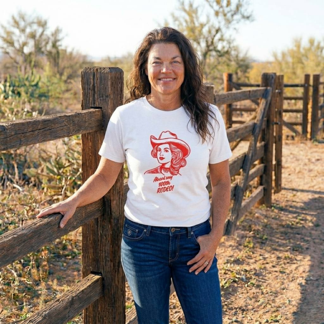 100th Rodeo Maple Cotton Tee