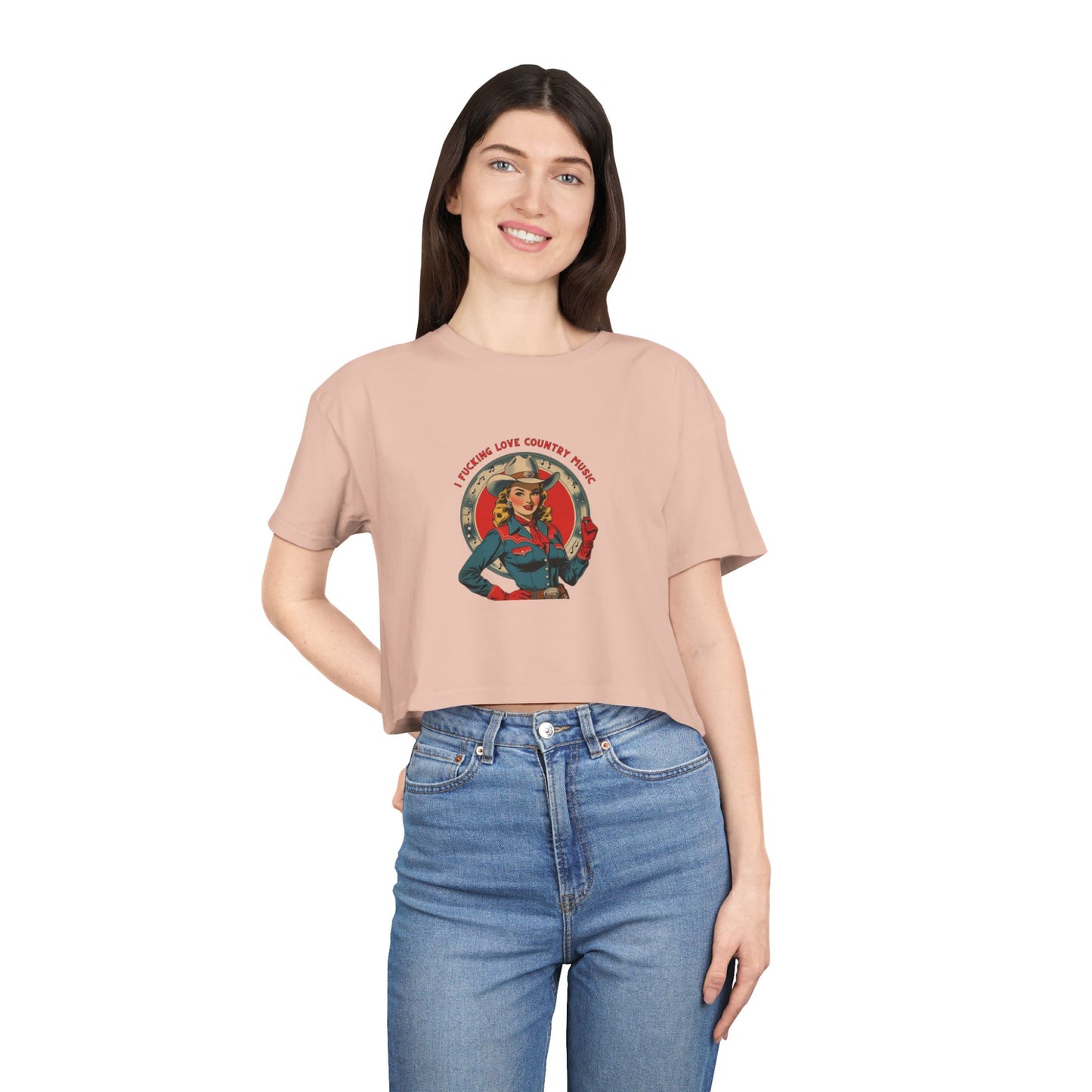 I F*cking Love Country Music Crop Tee