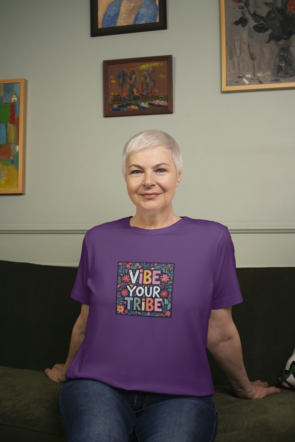 Floral Vibe Your Tribe Staple Cotton Tee