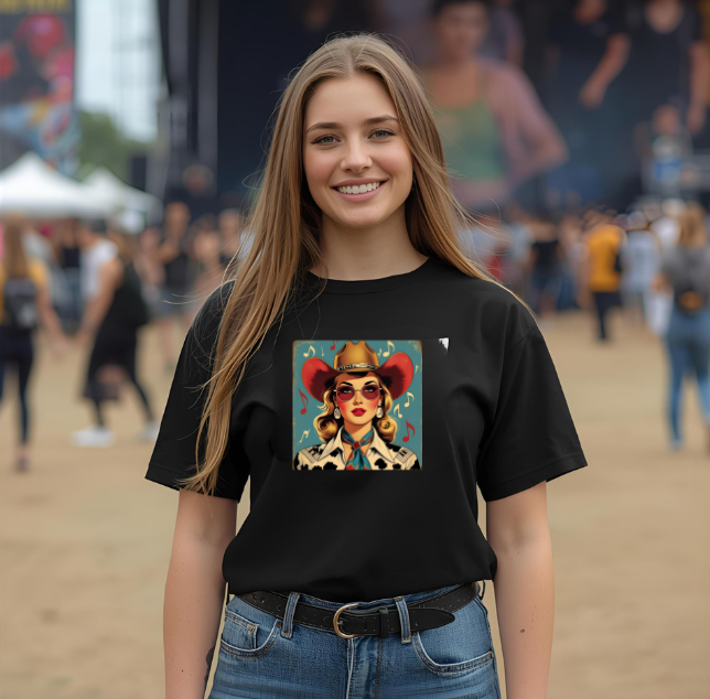 Music Vintage Cowgirl Staple Cotton Tee