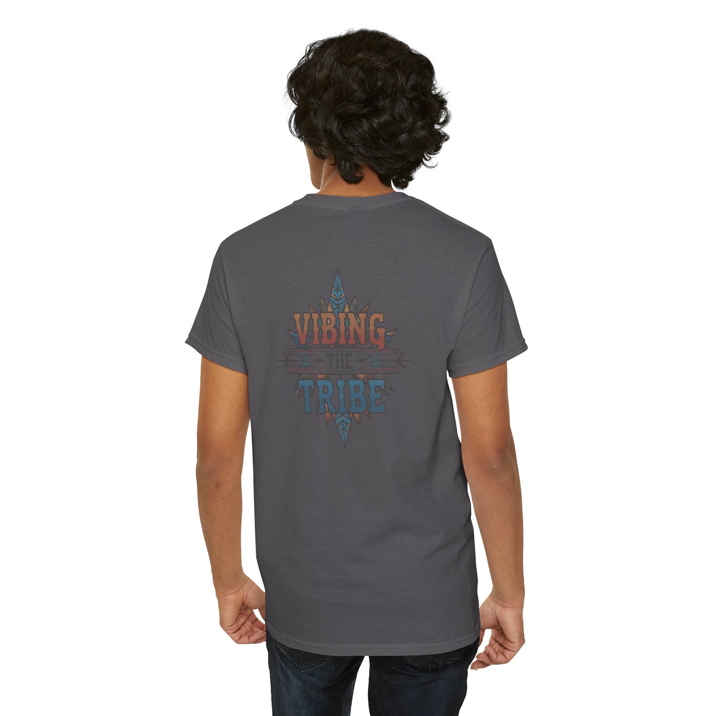Vibing the Tribe Faded Back Logo Classic Cotton Tee