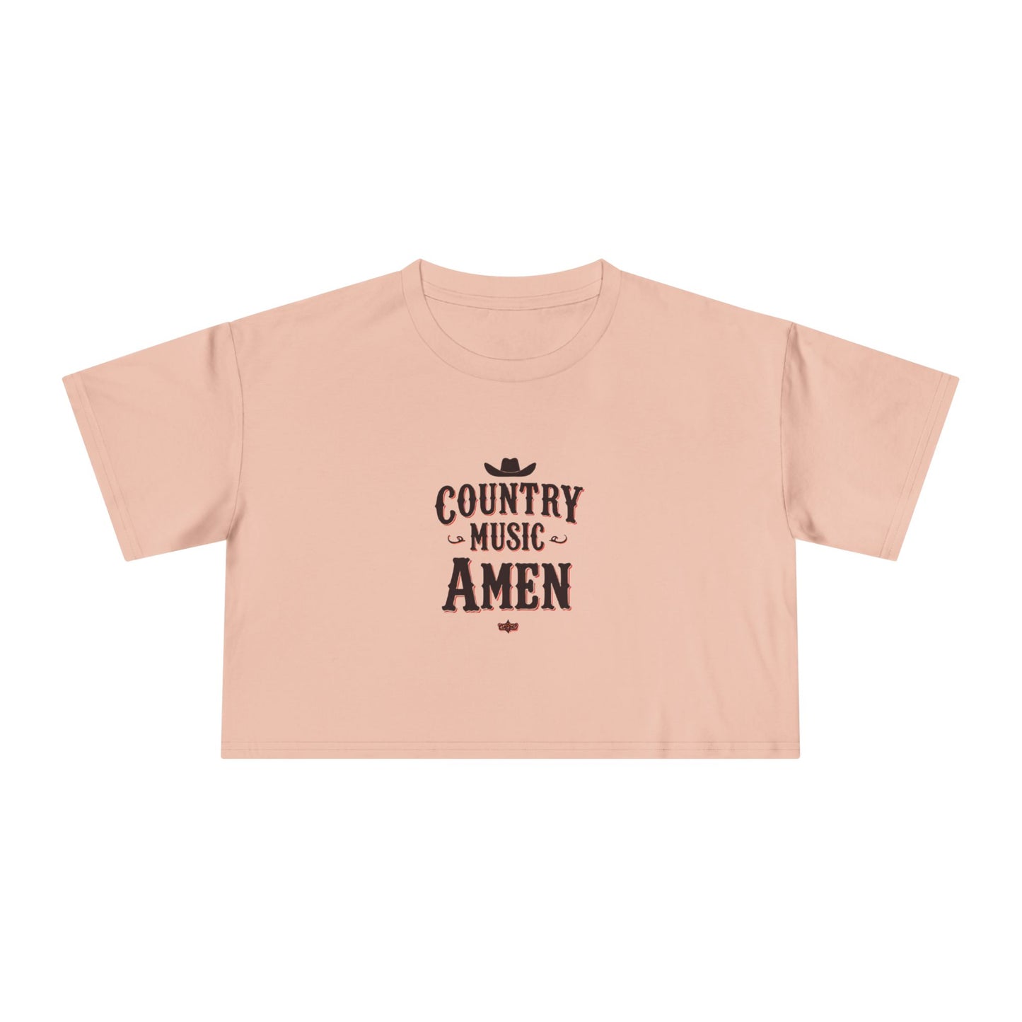Country Music Amen Crop Tee