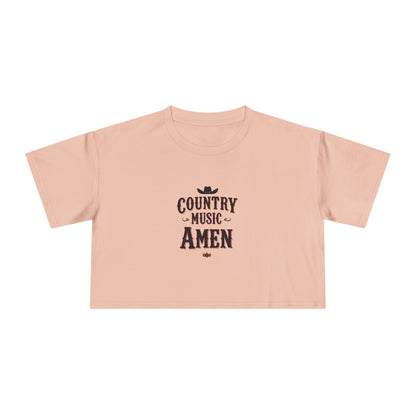 Country Music Amen Crop Tee
