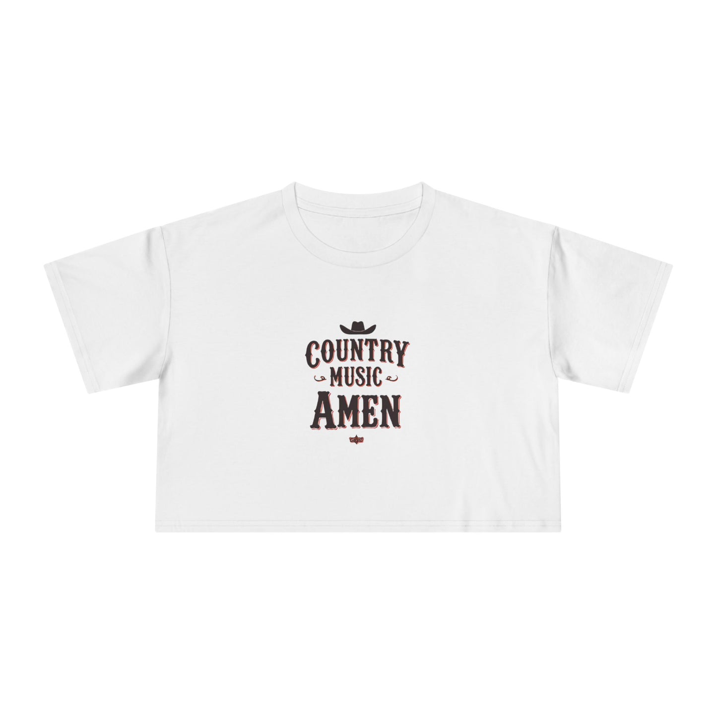 Country Music Amen Crop Tee