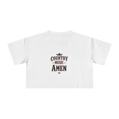 Country Music Amen Crop Tee