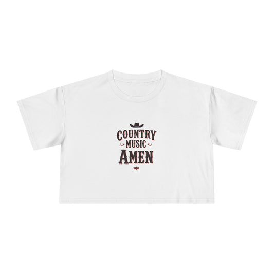 Country Music Amen Crop Tee
