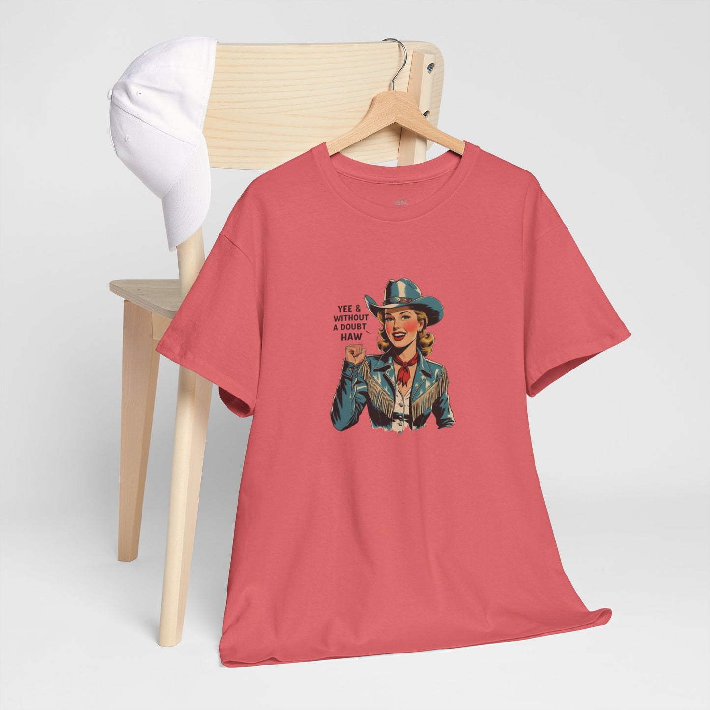 Yee Haw Vintage Cowgirl Classic Cotton Tee
