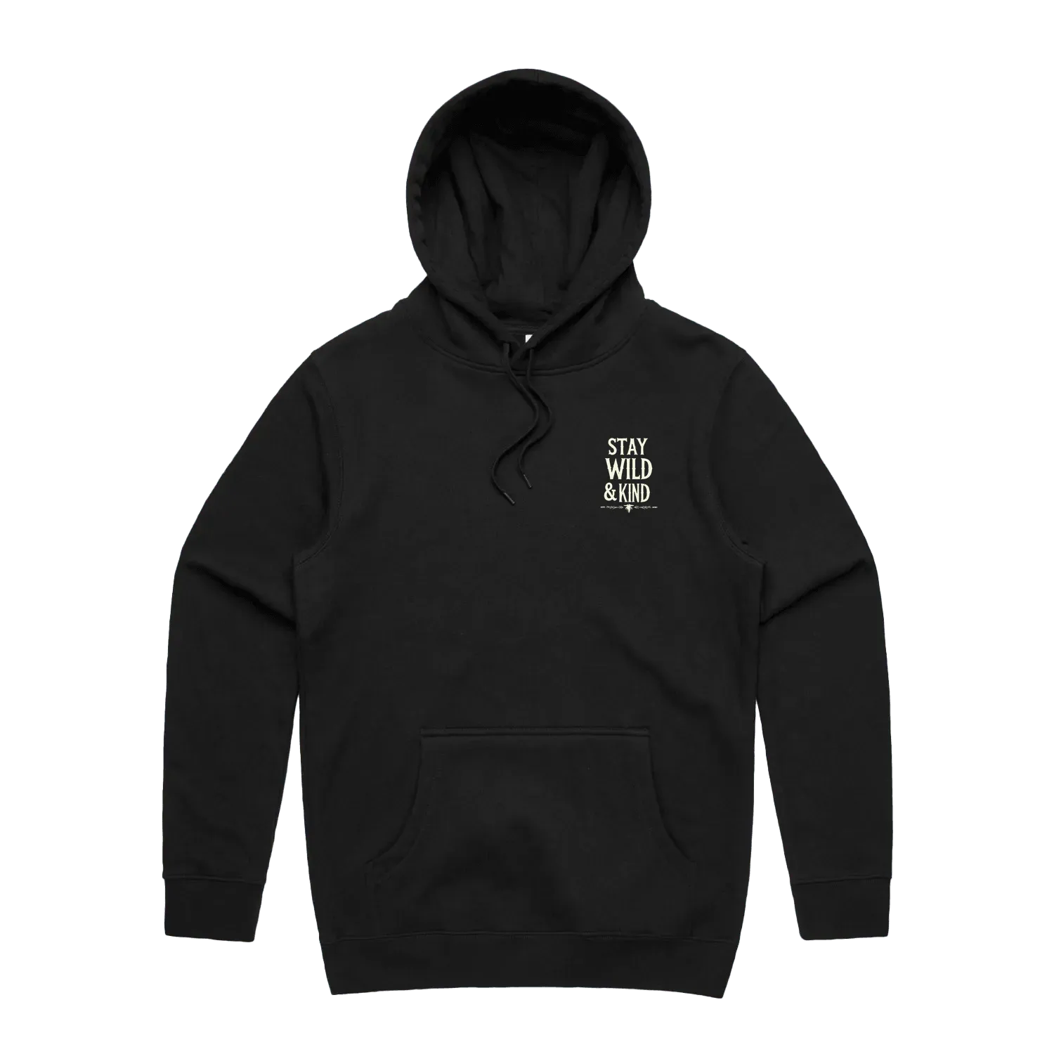 Black front flat lay