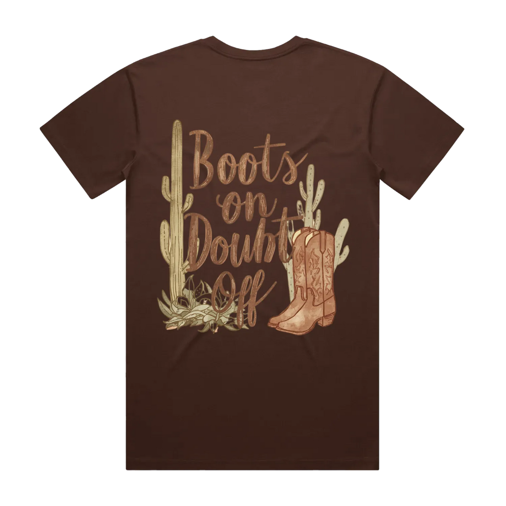 Boots On Doubt Off Back Print Staple Tee