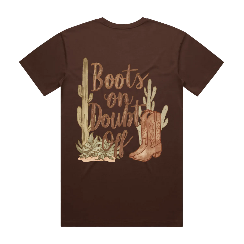 Boots On Doubt Off Back Print Staple Tee