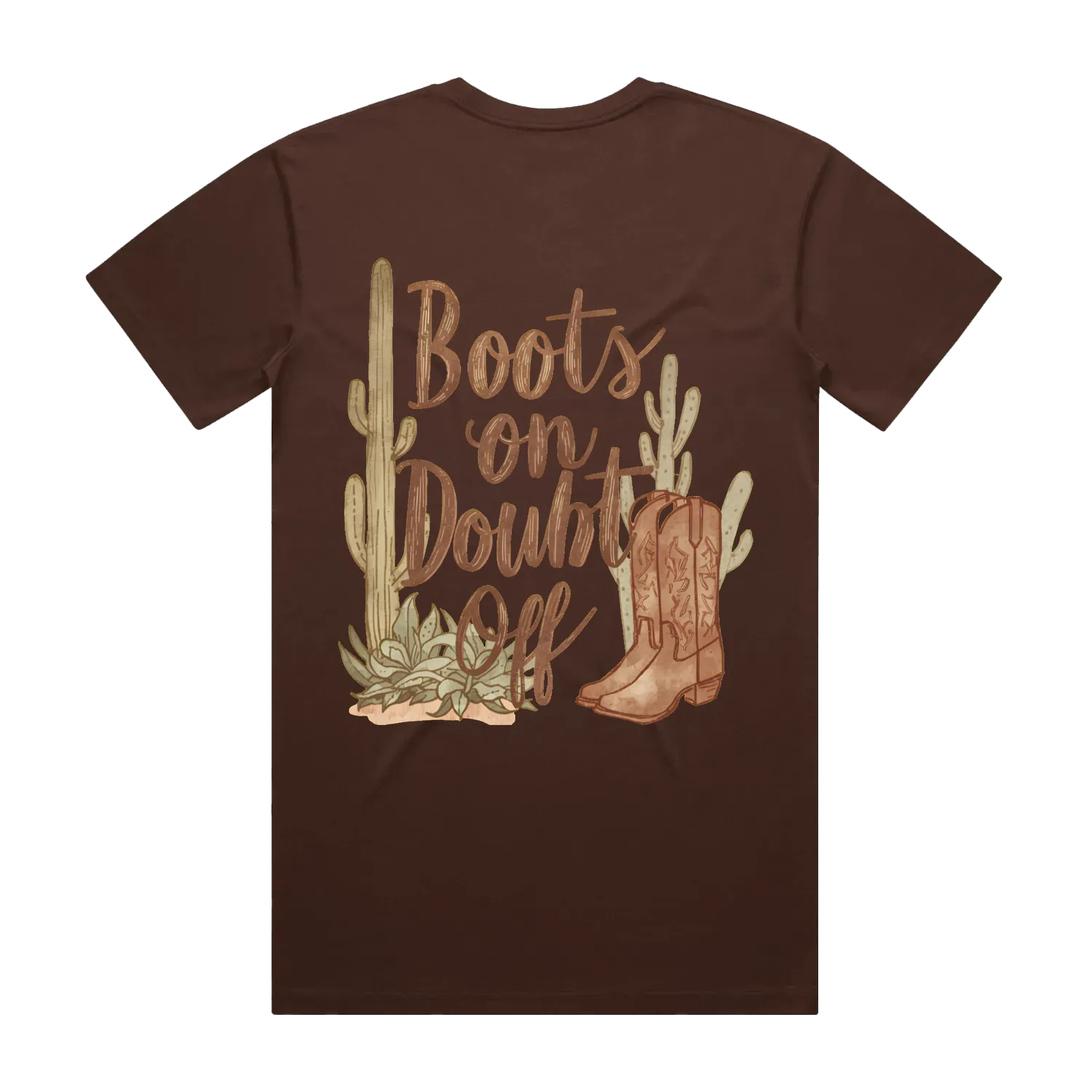 Boots On Doubt Off Back Print Staple Tee