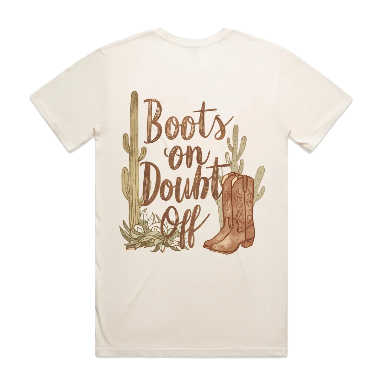 Boots On Doubt Off Back Print Staple Tee