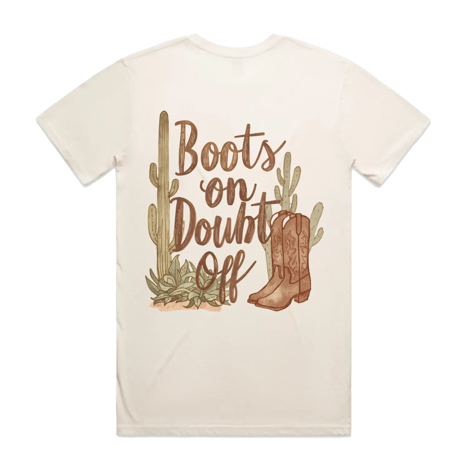 Boots On Doubt Off Back Print Staple Tee