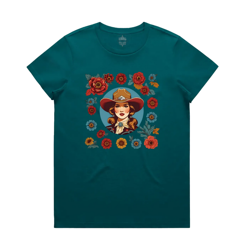 Floral Cowgirl Maple Tee