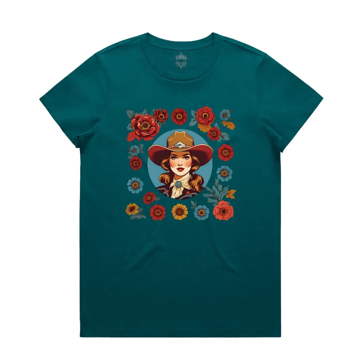 Floral Cowgirl Maple Tee
