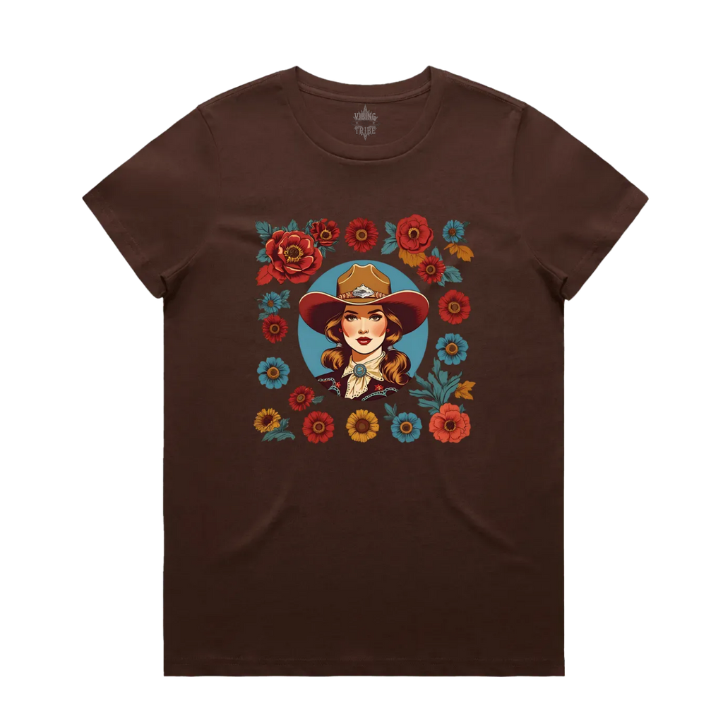 Floral Cowgirl Maple Tee
