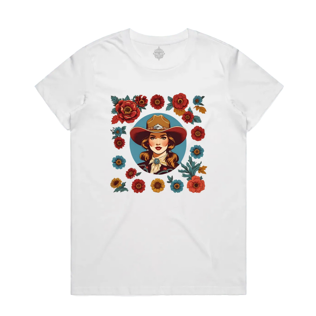 Floral Cowgirl Maple Tee