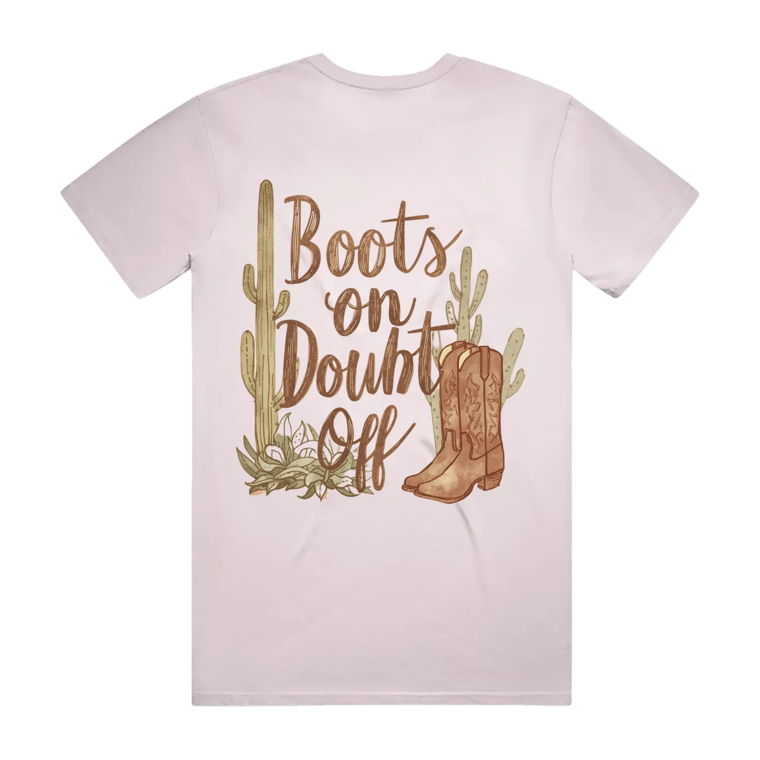 Boots On Doubt Off Back Print Staple Tee