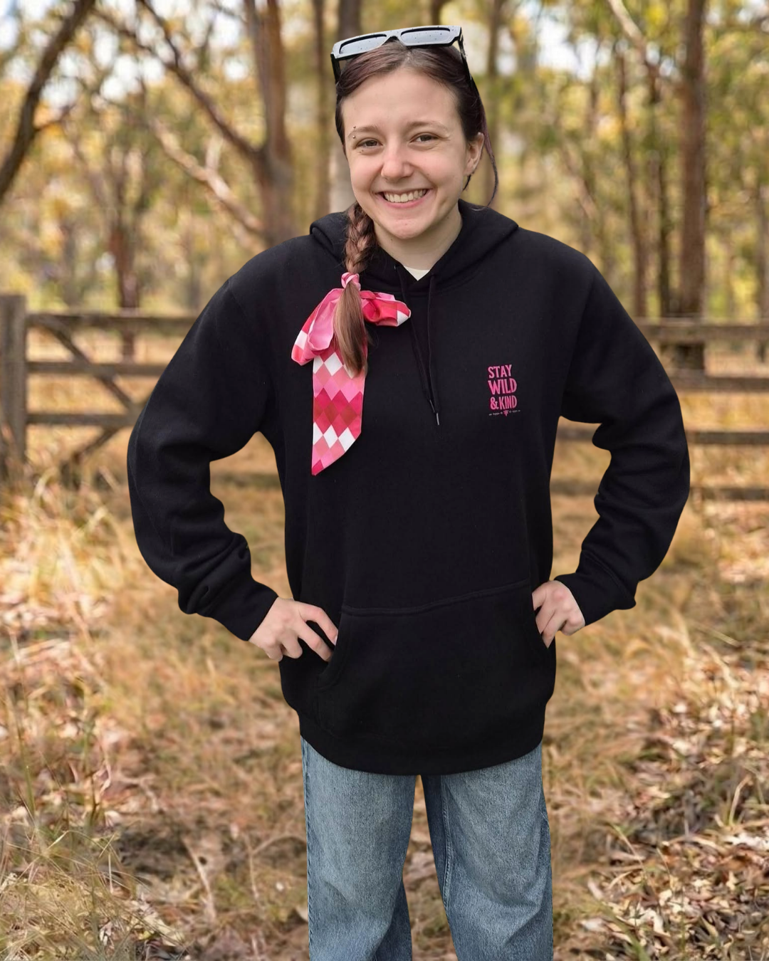 Stay Wild & Kind Pink/Black Hoodie