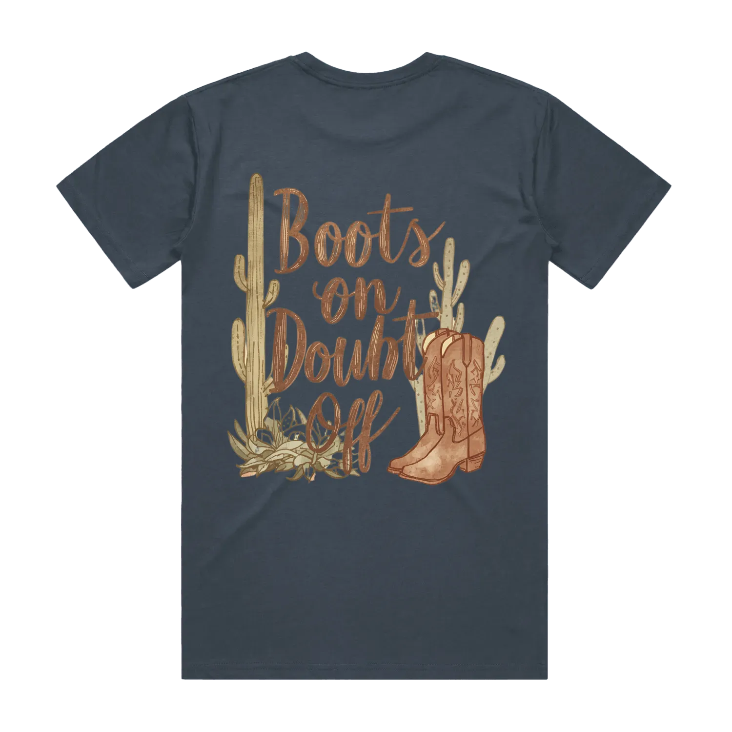 Boots On Doubt Off Back Print Staple Tee
