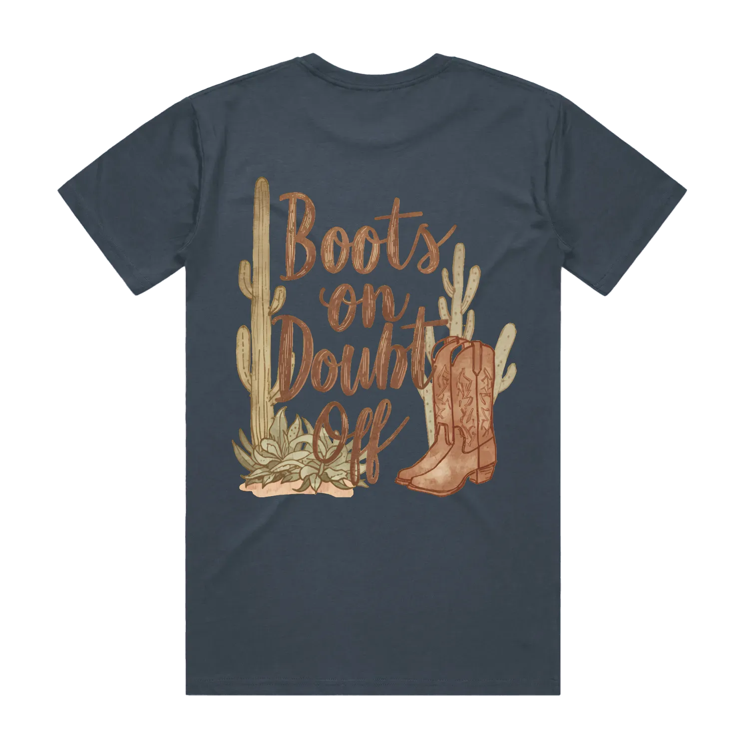 Boots On Doubt Off Back Print Staple Tee