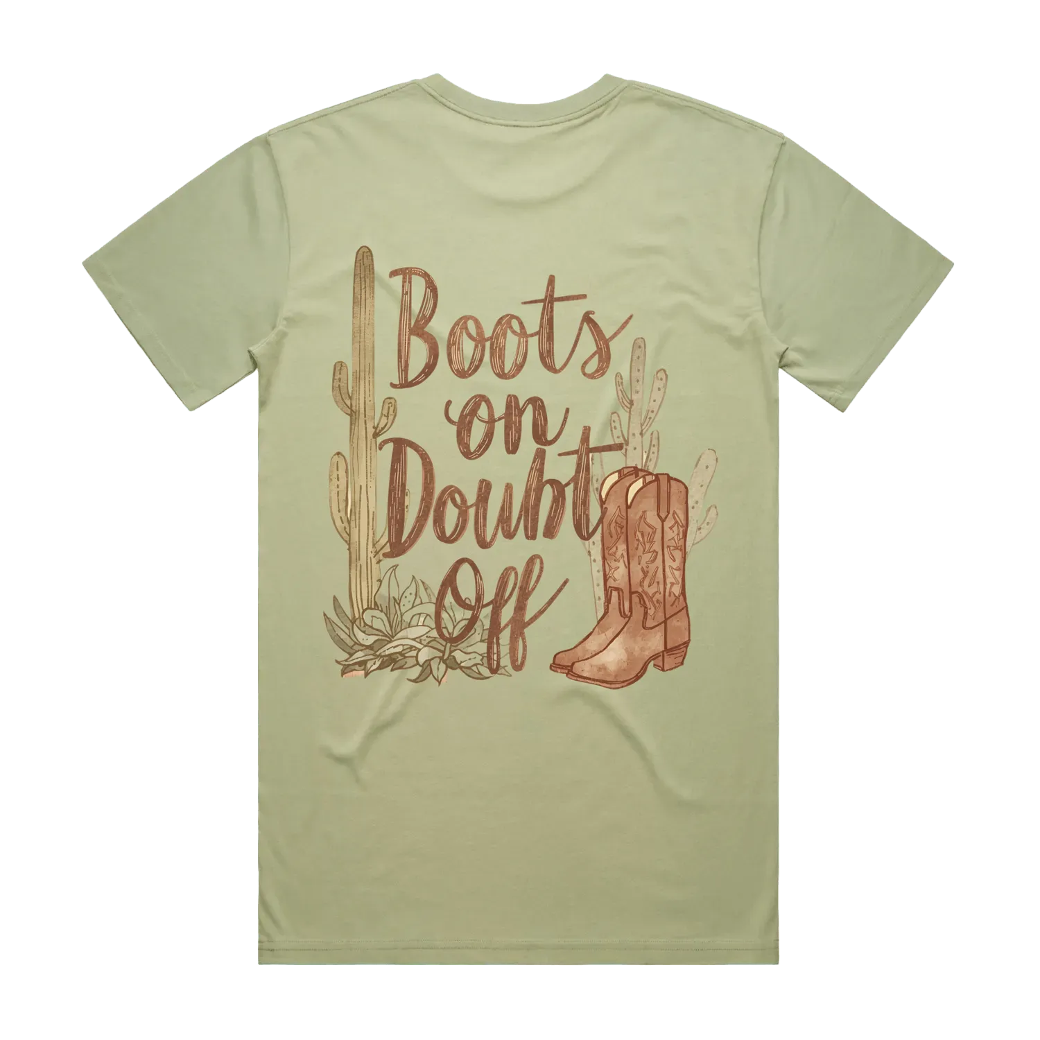 Boots On Doubt Off Back Print Staple Tee