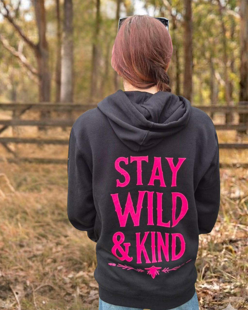 Stay Wild & Kind Pink/Black Hoodie