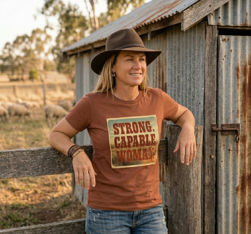 Strong. Capable. Woman. Maple Cotton Tee