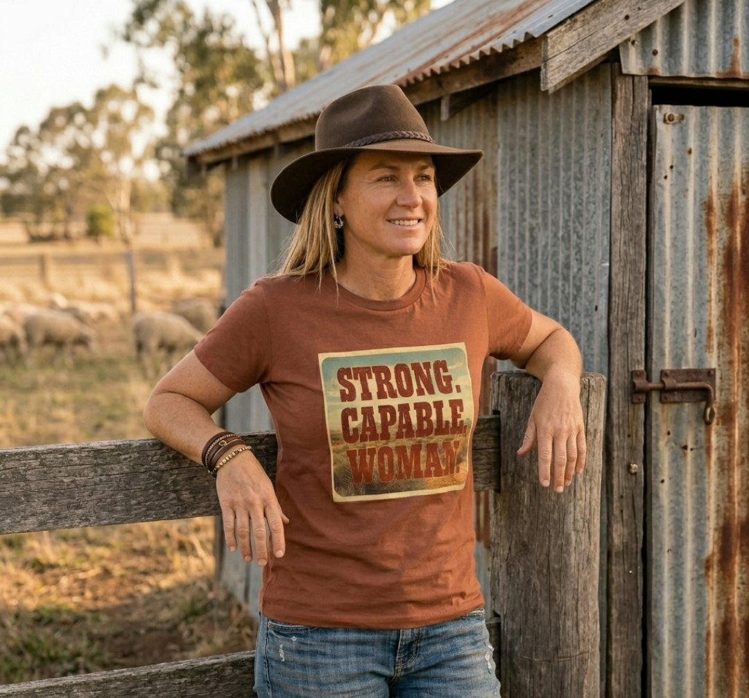 Strong. Capable. Woman. Maple Cotton Tee