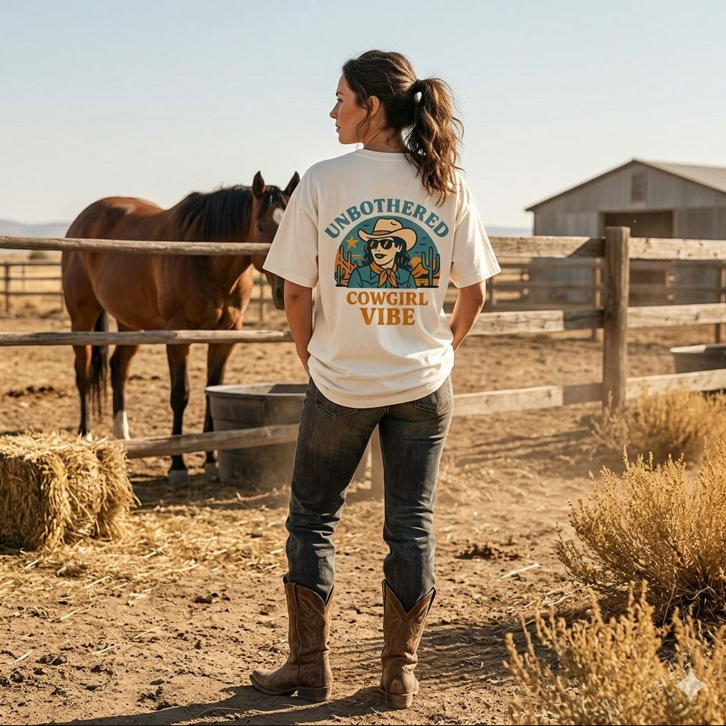 Limited Edition - Unbothered Cowgirl Staple Cotton Tee