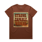 Strong. Capable. Woman. Maple Cotton Tee
