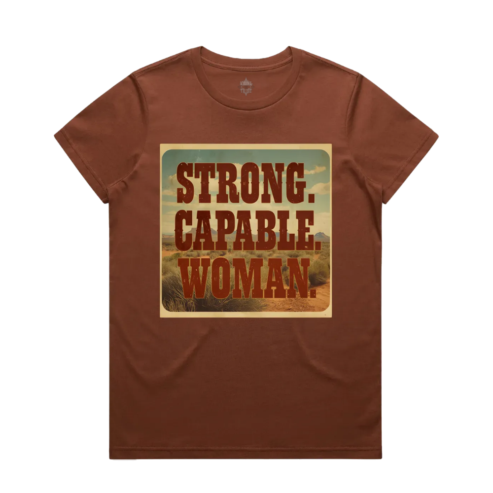 Strong. Capable. Woman. Maple Cotton Tee