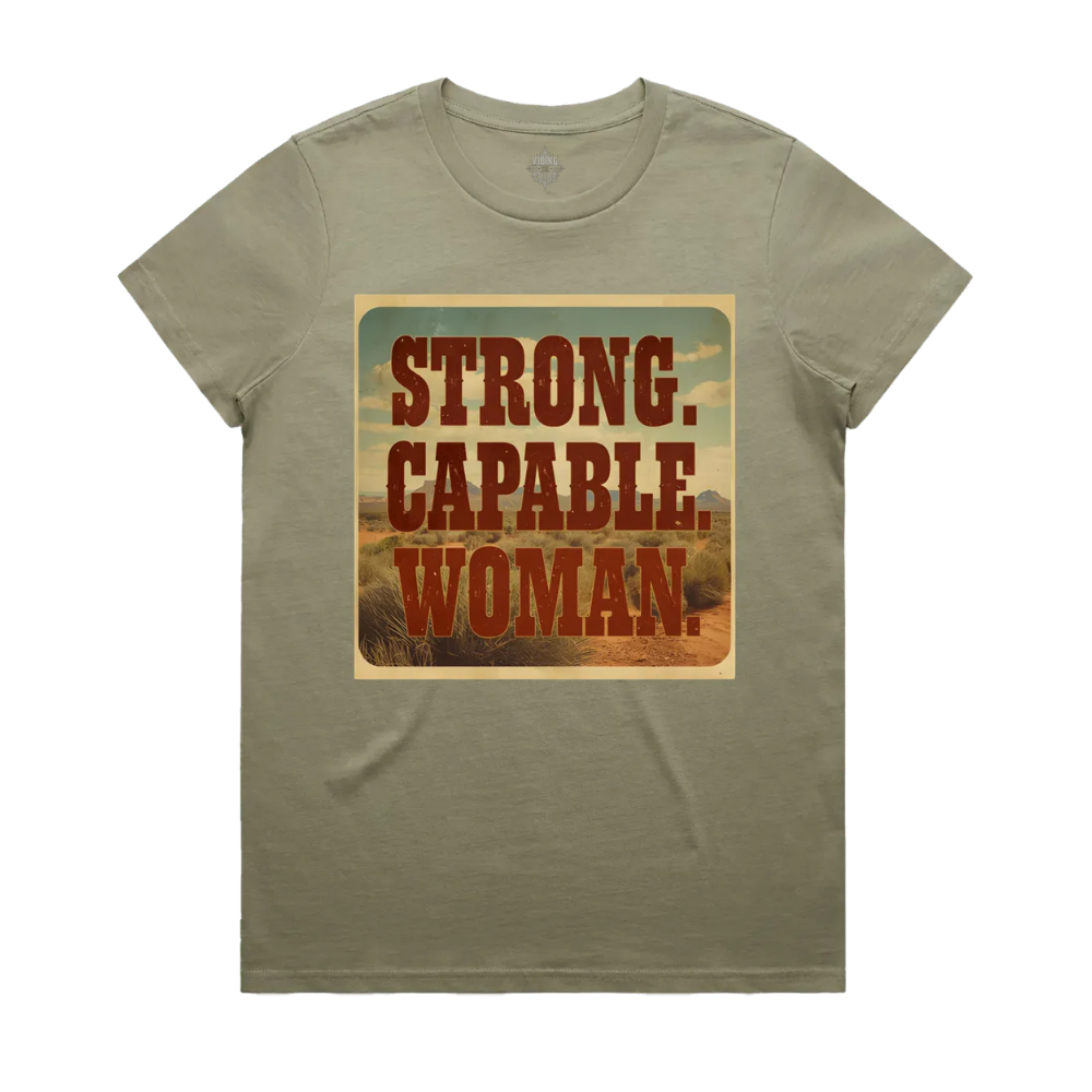 Strong. Capable. Woman. Maple Cotton Tee