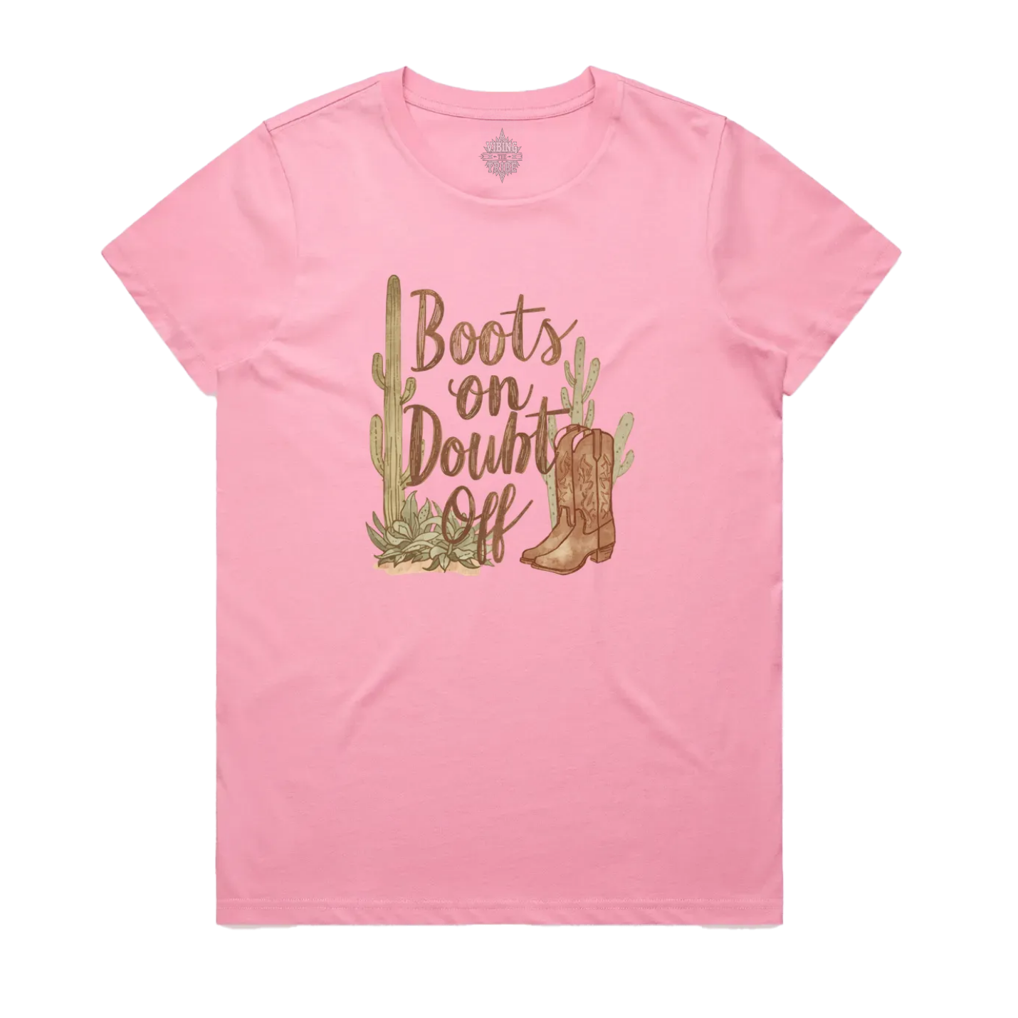 Boots On Doubt Off Maple Cotton Tee