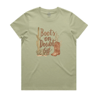 Boots On Doubt Off Maple Cotton Tee