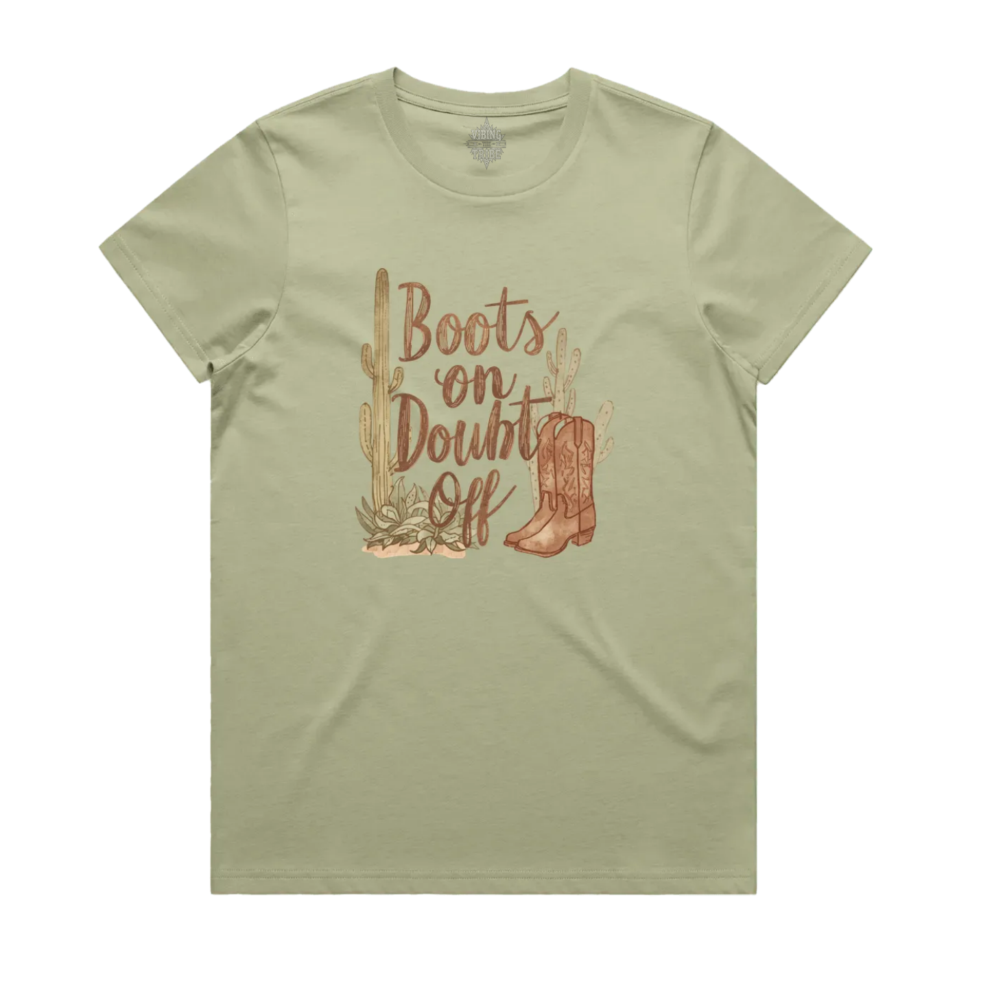 Boots On Doubt Off Maple Cotton Tee