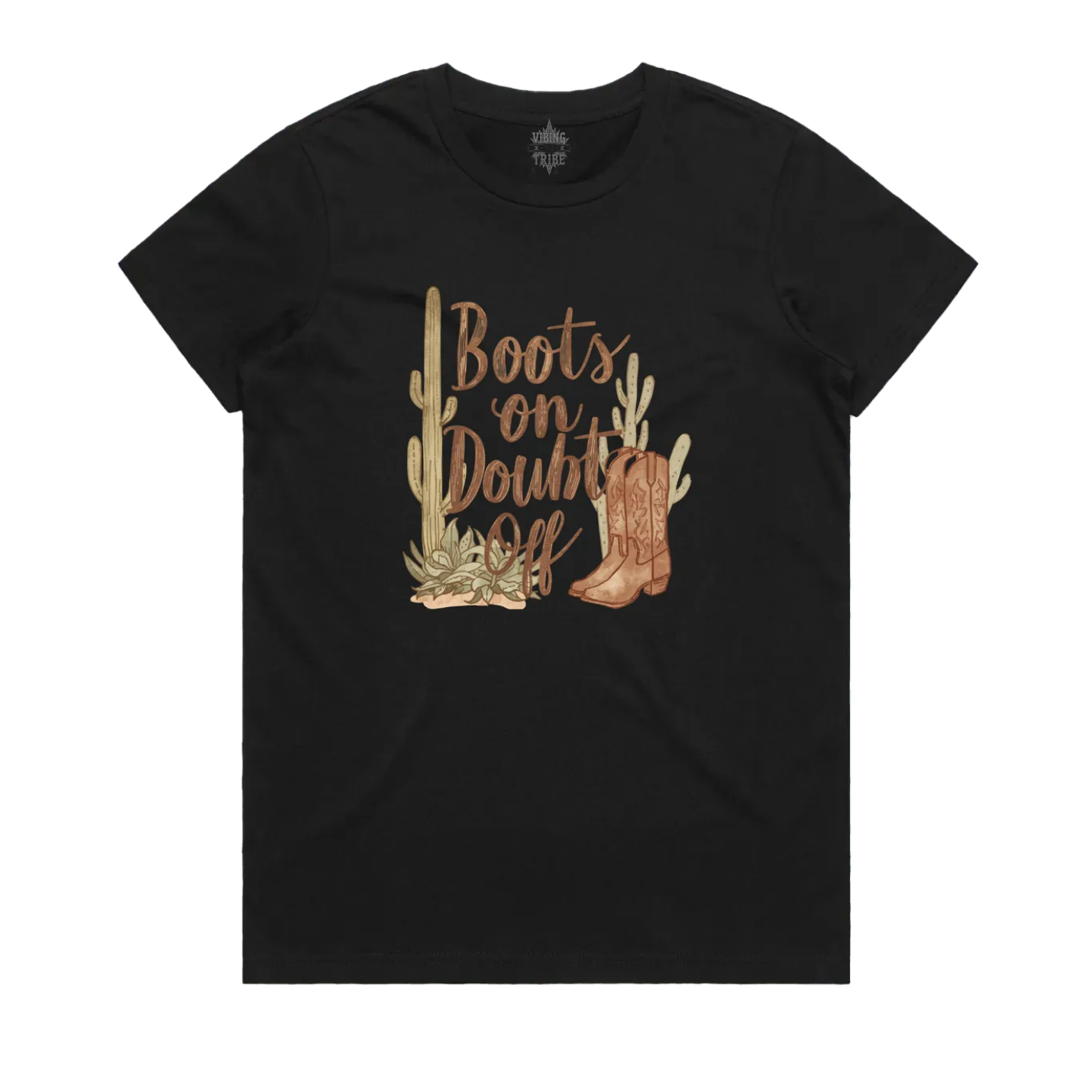 Boots On Doubt Off Maple Cotton Tee