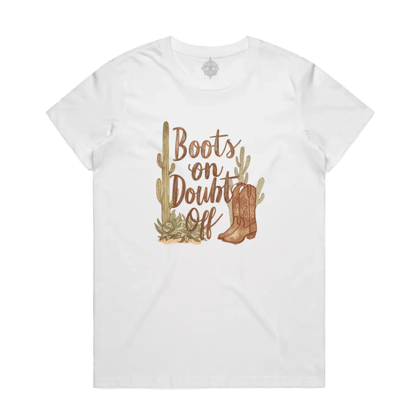 Boots On Doubt Off Maple Cotton Tee