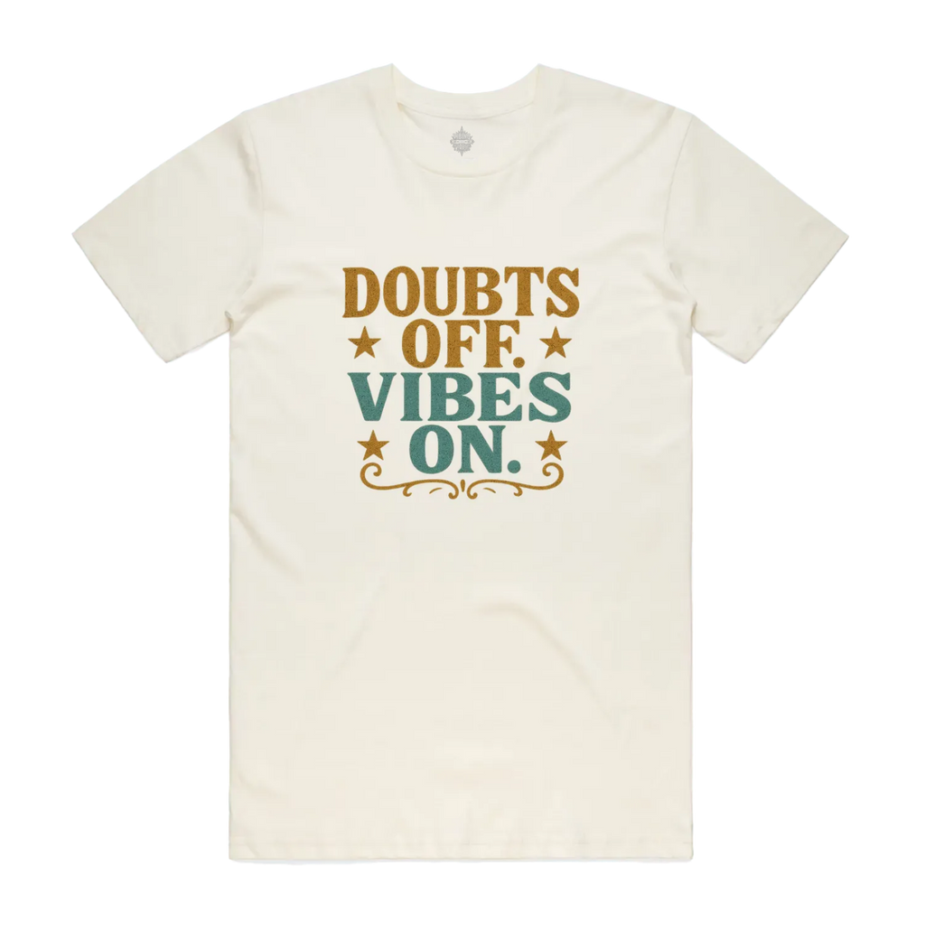 Doubts off. Vibes On. Unisex Staple Cotton Tee