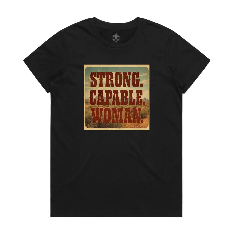 Strong. Capable. Woman. Maple Cotton Tee
