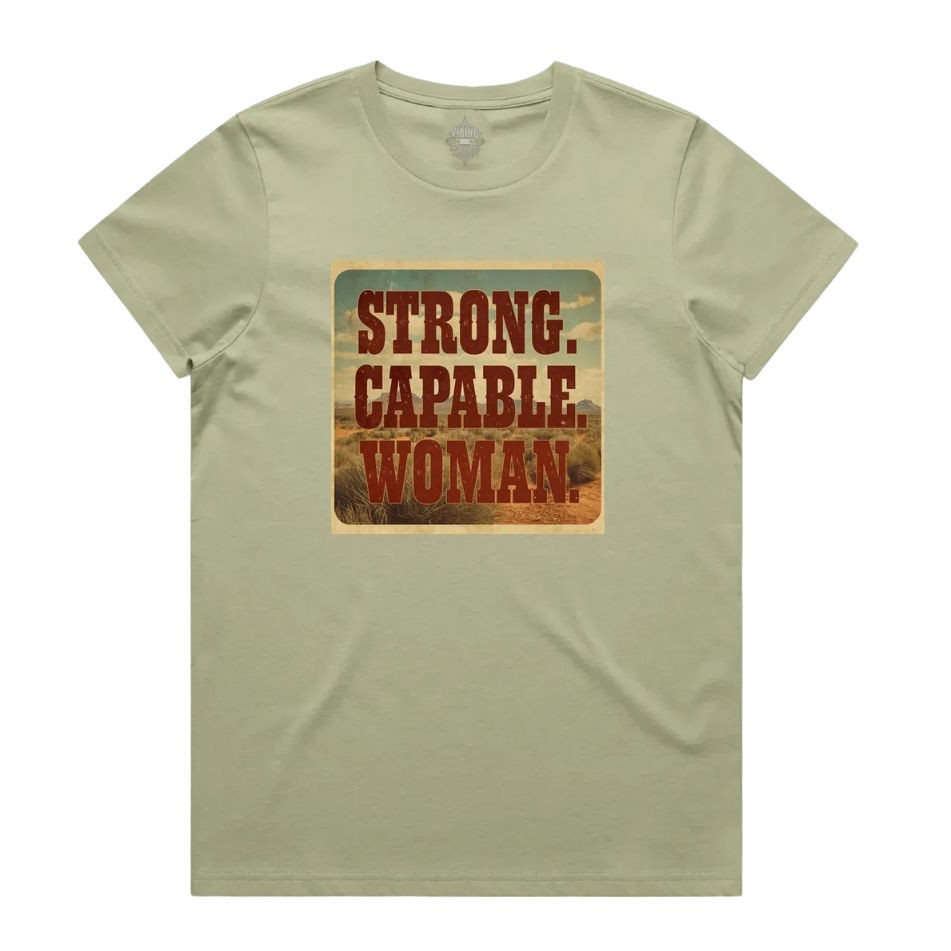 Strong. Capable. Woman. Maple Cotton Tee