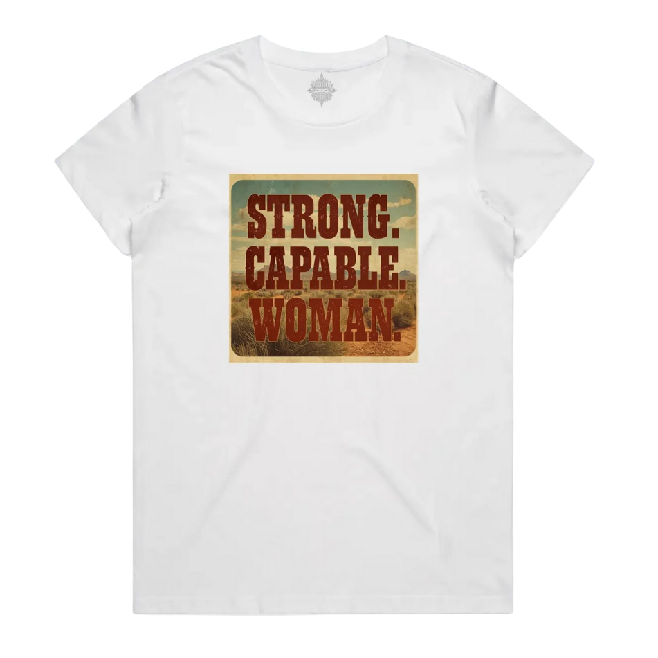 Strong. Capable. Woman. Maple Cotton Tee
