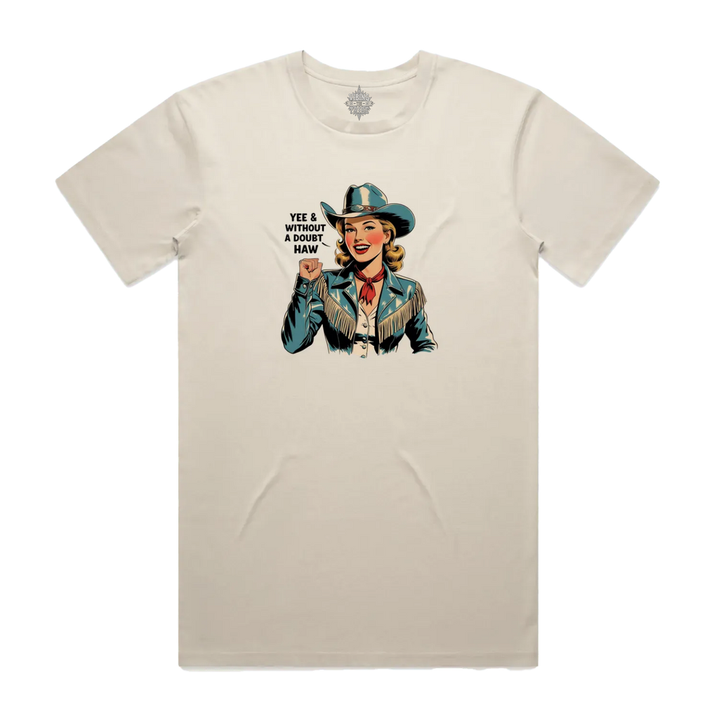 Yee Haw Vintage Cowgirl Staple Cotton Tee