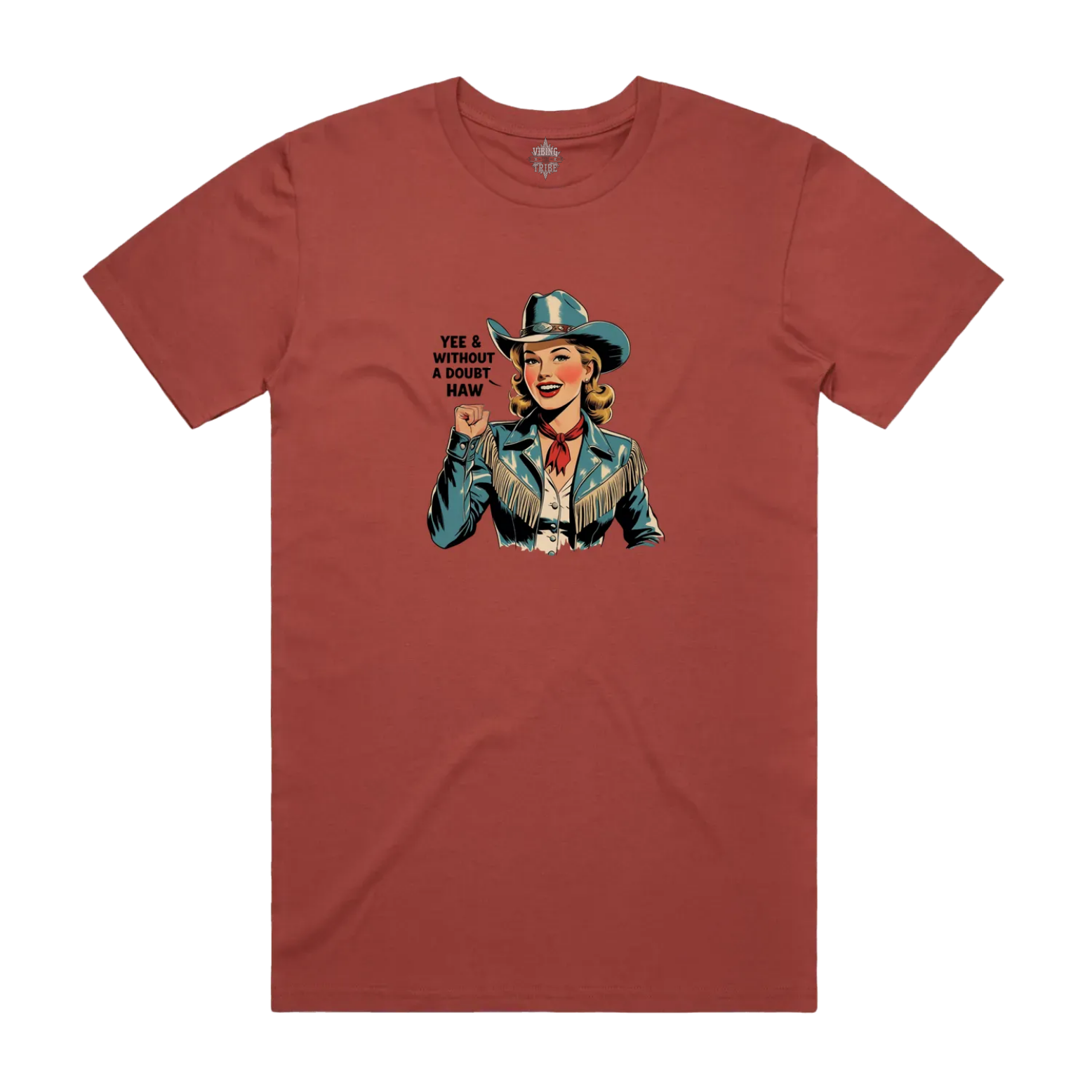 Yee Haw Vintage Cowgirl Staple Cotton Tee