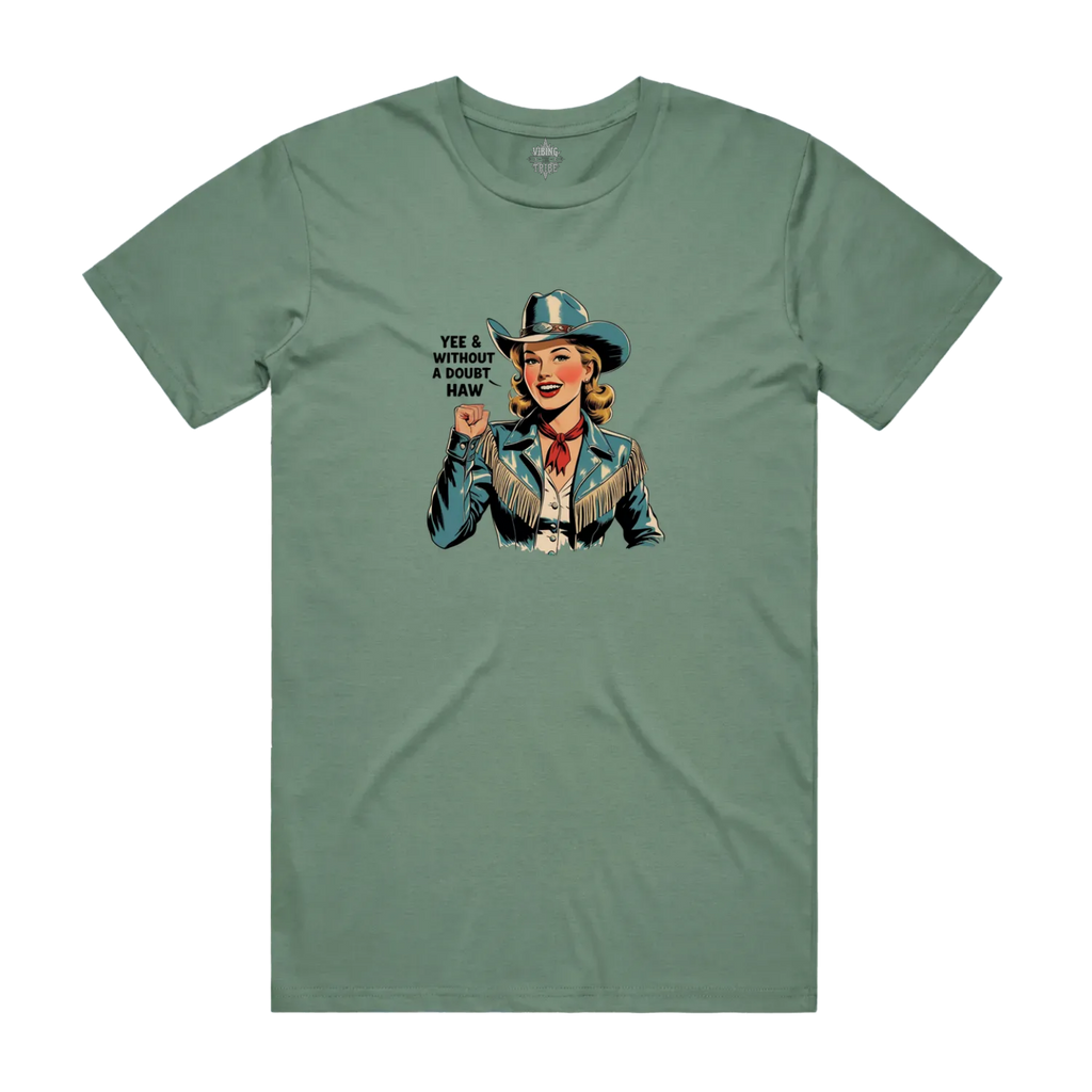 Yee Haw Vintage Cowgirl Staple Cotton Tee