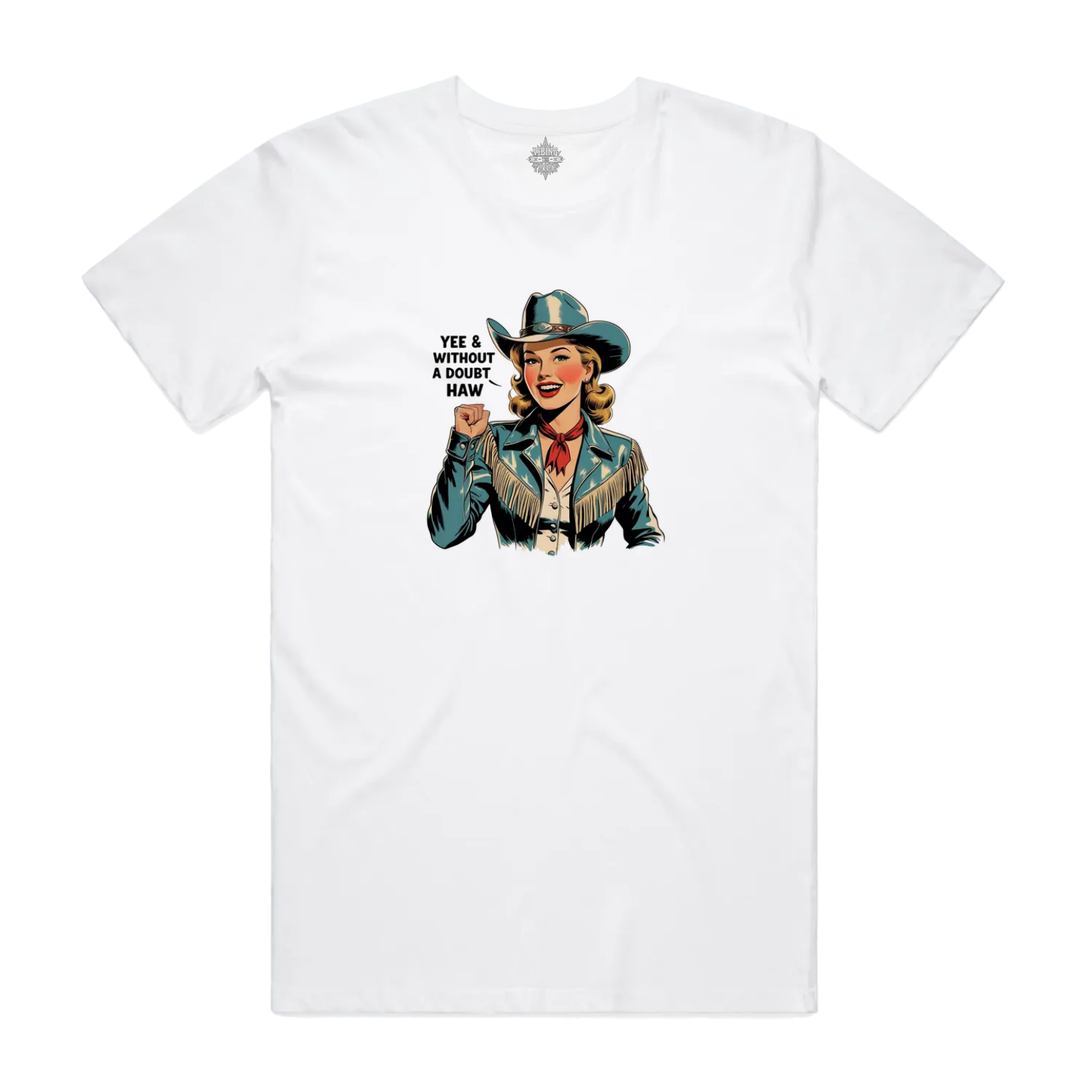Yee Haw Vintage Cowgirl Staple Cotton Tee
