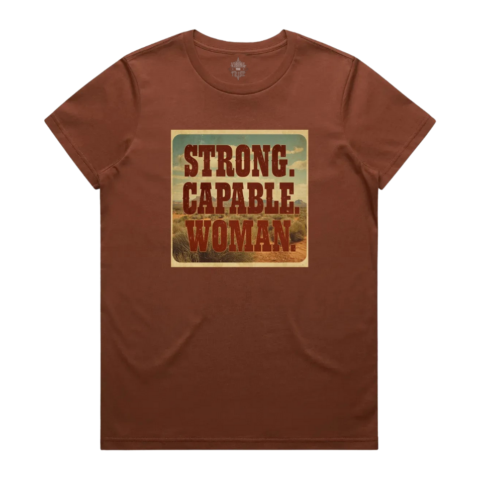 Strong. Capable. Woman. Maple Cotton Tee