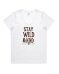 V Neck Stay Wild & Kind Cotton Tee