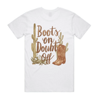 Boots On Doubt Off Back Print Staple Tee