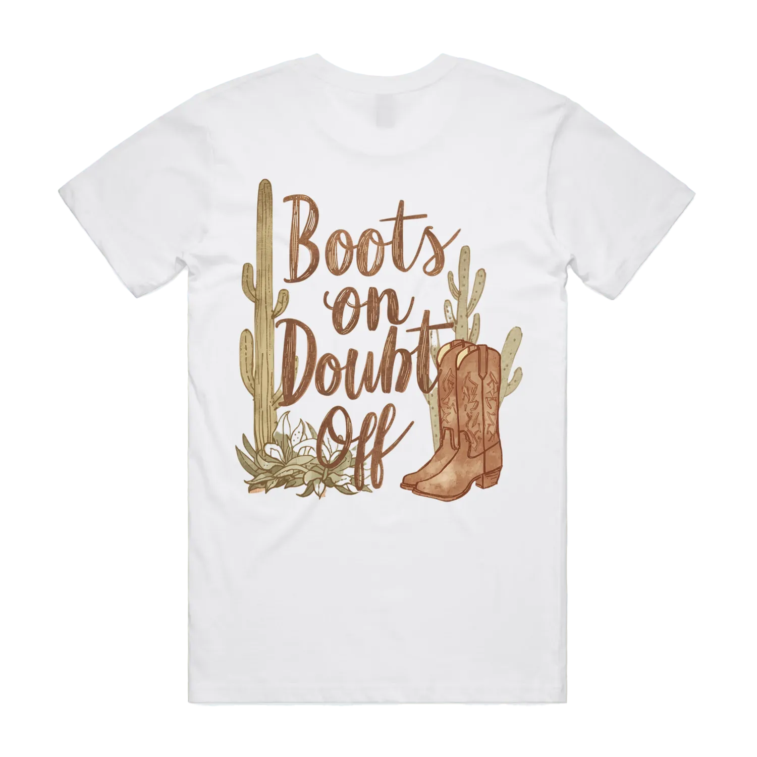 Boots On Doubt Off Back Print Staple Tee